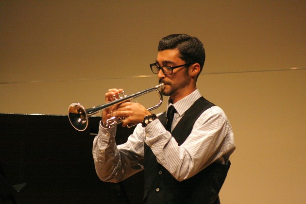 Morter shows his trumpet skills at junior recital