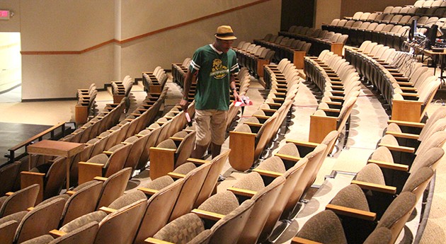 APO cleaned the Vonnie Borden before the doors open for a new university production