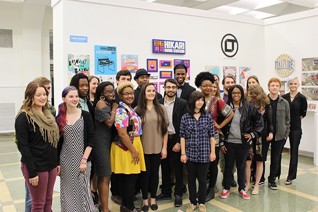 Seniors express final art work for university at gallery opening