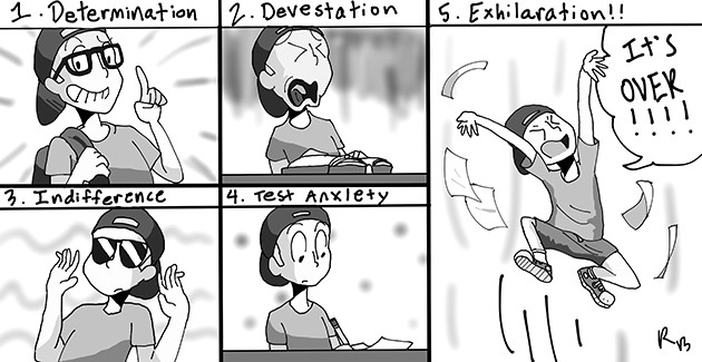 The stages of coping with finals week