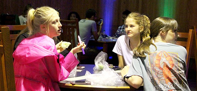 Students wind down after the first day of classes