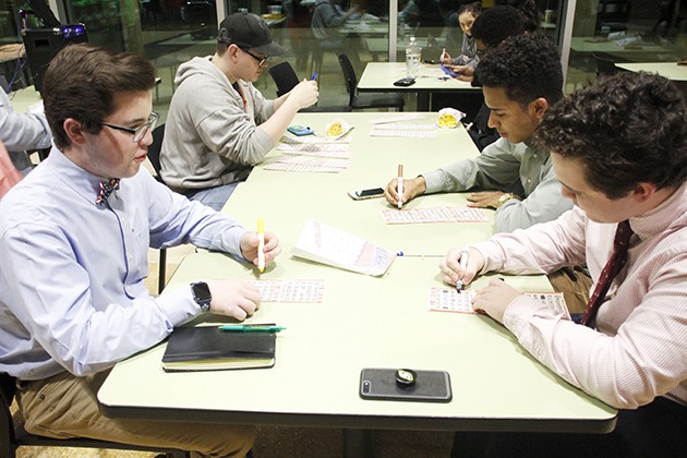 Students test their luck with some bingo and prizes
