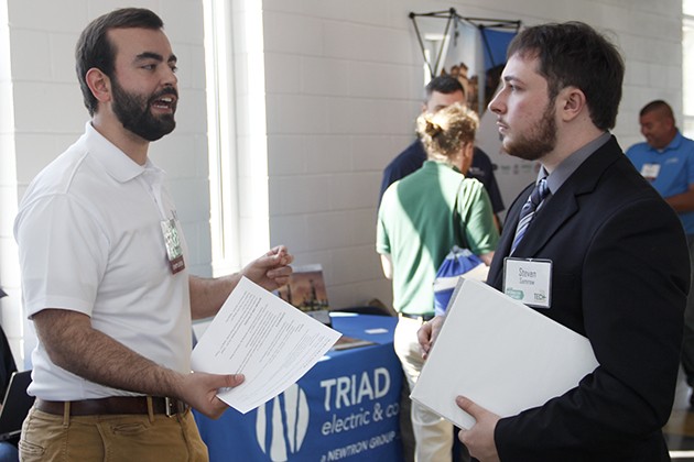 Students interact with potential employers