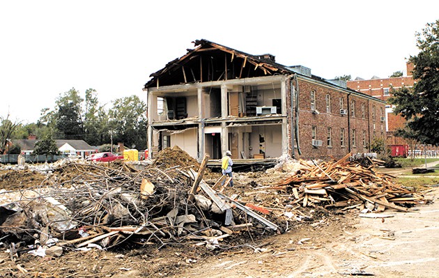 Southeastern Hall comes down