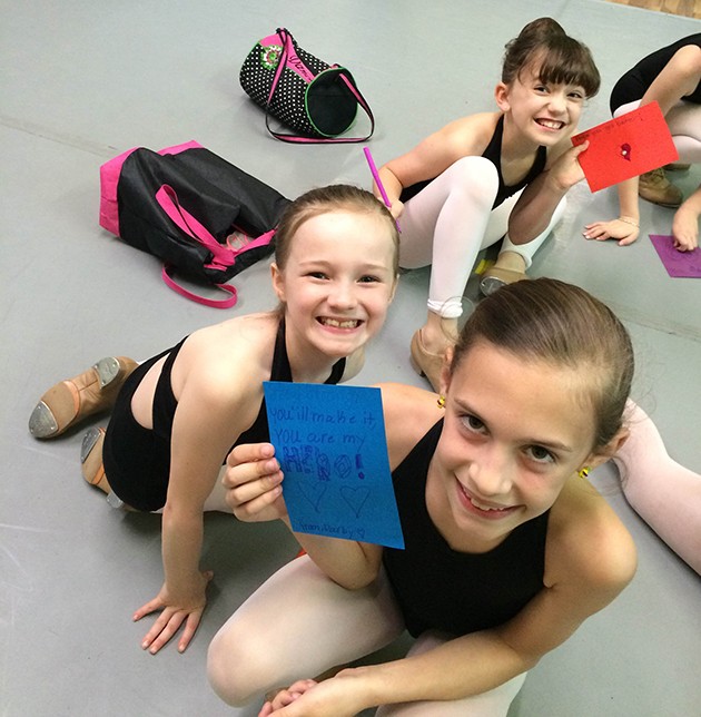 Ballet students make encouragement cards for those in chemo