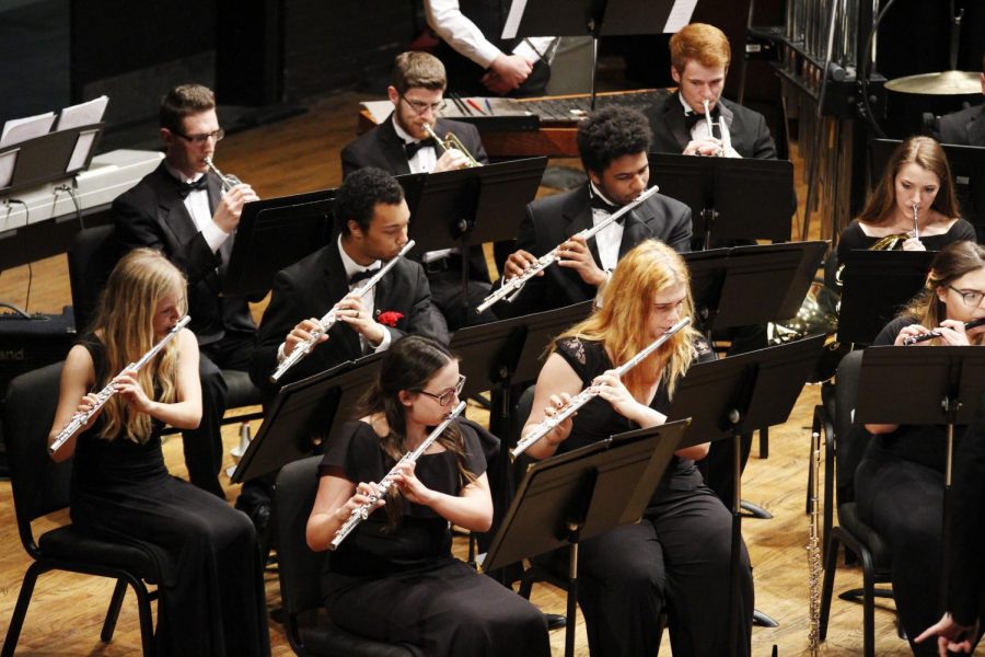 Students can express themselves musically through a number of organizations such as the university Wind Symphony.
