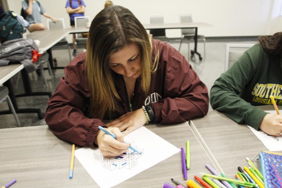 Students can relax during the week by creating art.