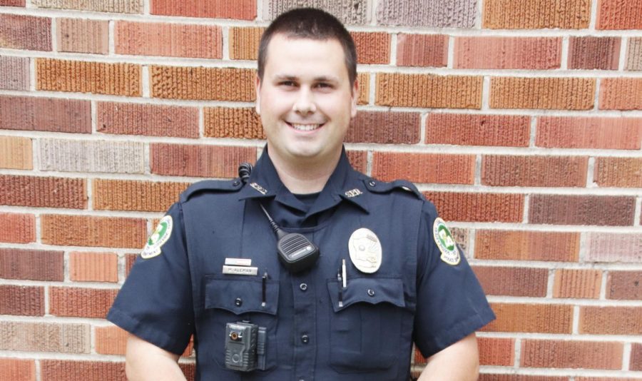 University Police Offer Michael Aleman aims to serve the university in his role on campus. His enjoyment of community events contributed to his reasons for joining the police force. 