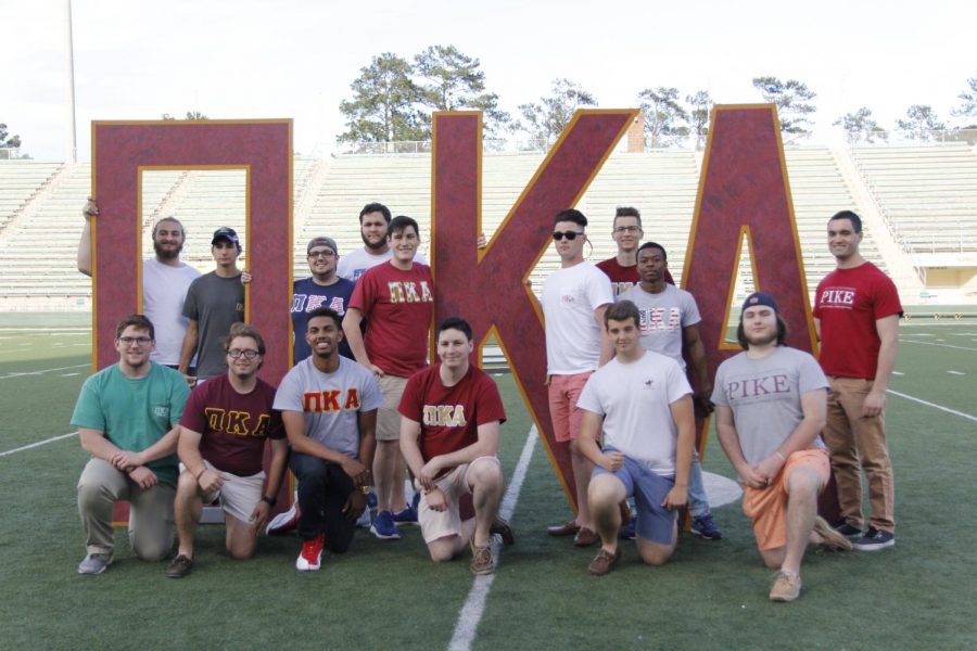 Members of Pi Kappa Alpha rebuilt a broken part of a fence in Dr. Ronald Traylor’s yard. Riley Trisler brought the idea to the fraternity. 