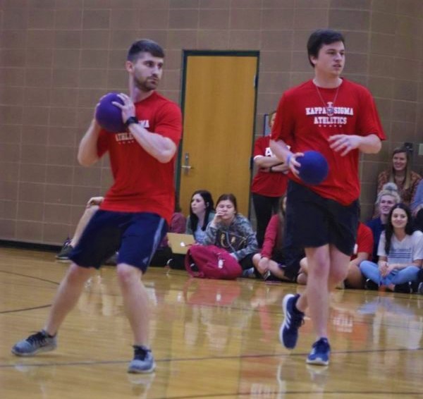 Members of Kappa Sigma participate in the Dodgeball Tournament. 