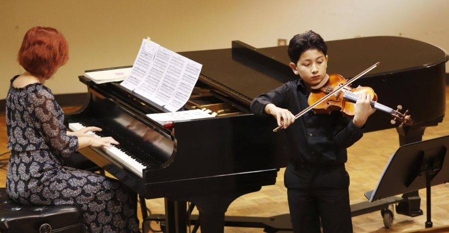Young musicians performed in the Pottle Music Building in a competition to be in a solo act with an orchestra. 