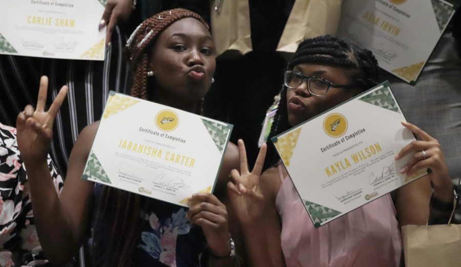 Students pose with their awards at MISAs 2019 banquet. The event aimed for inclusion and recognizing the work and dedication of students. 
