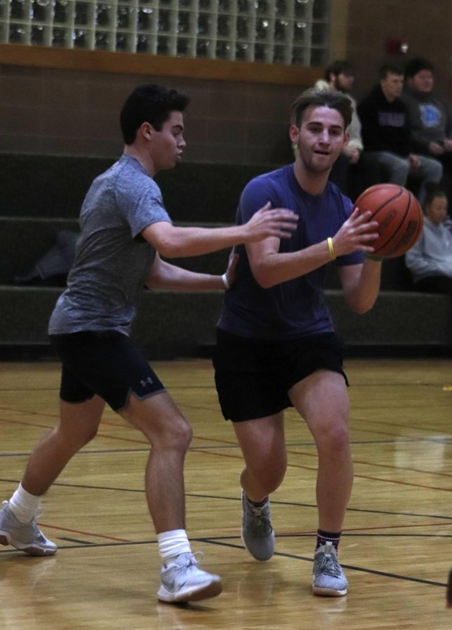 Students participate during the intramural basketball competition organized by the Pennington Student Activity Center during Spring 2019. 