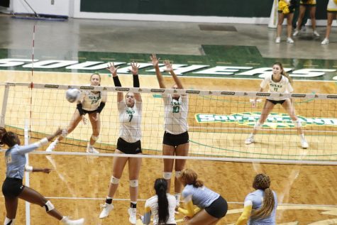 Lady Lions surge past Southern University 3-0