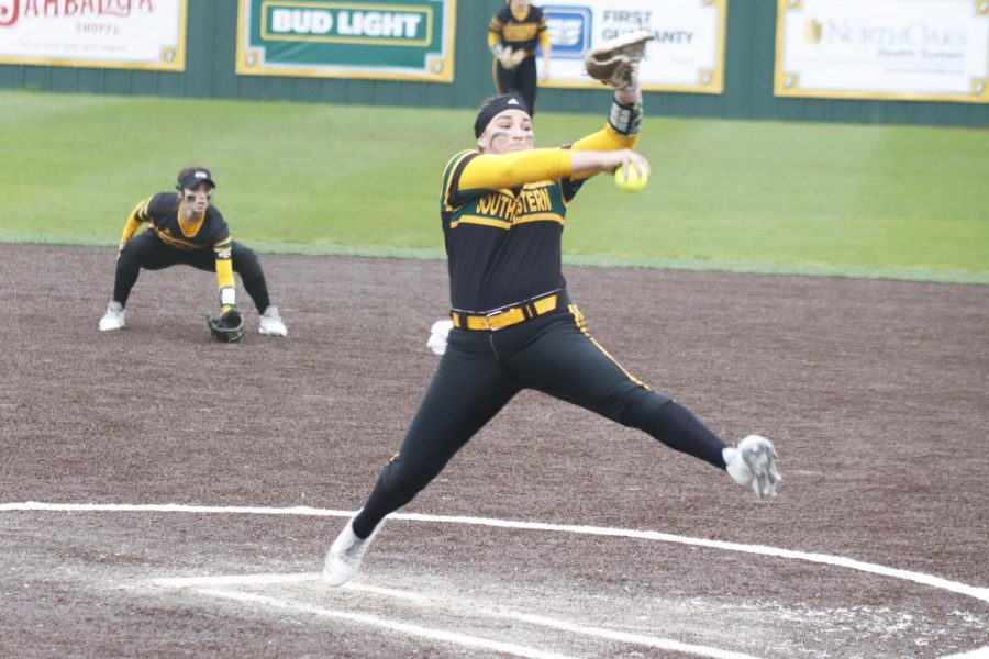 Alley McDonald, a senior pitcher, finished the 2019 regular  season with a 2.34 earned run average and a 7-3 record. McDonald’s all time career earned-run-average is 2.79. 