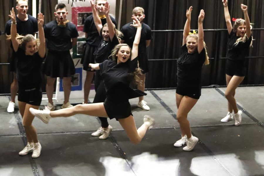Members from Sigma Sigma Sigma and Sigma Tau Gamma dance to their rendition of the Lifetime TV show Dance Moms during Lip Sync competition. Participants showcased their dance and enacted an episode from the show. 
