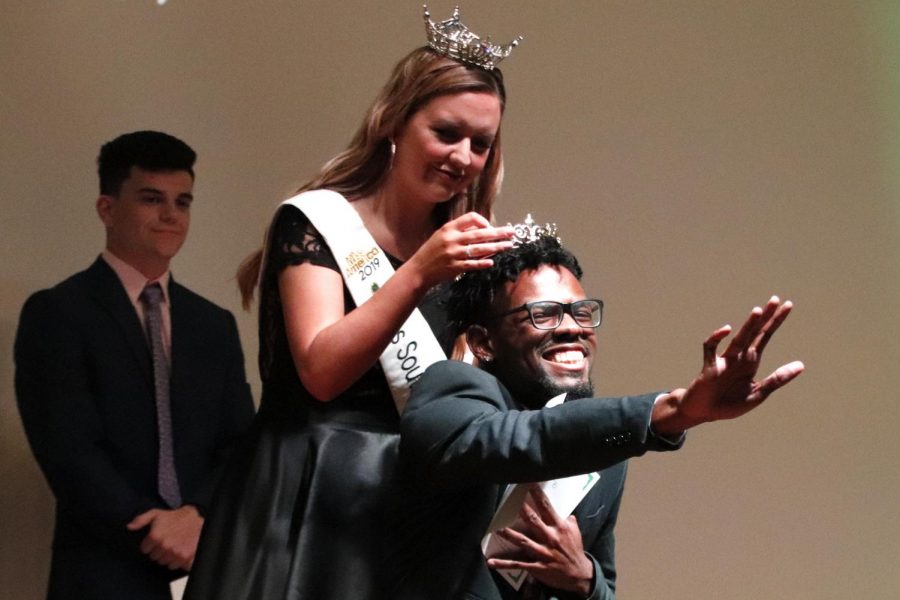 Miss Southeastern Louisiana Univeristy 2019 Chelsey Blank hugs Brian Williams, a senior communication major, after Williams was announced Mr. Southeastern Louisiana Univeristy 2019. Blank organized the competition to raide funds for her platform: Down Syndrome Awareness. 