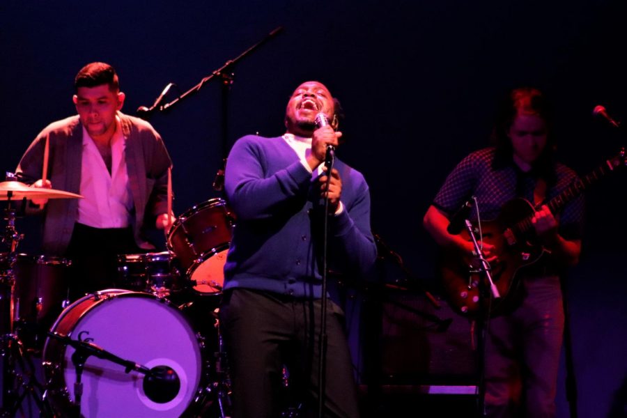 Durand Jones performed at the Columbia Theatre with his band, Durand Jones and the Indications, shortly after returning from an international tour.