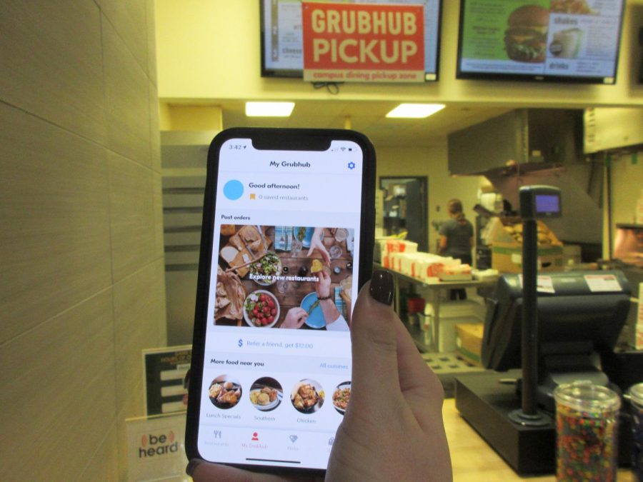 Tapingo was replaced by Grubhub as the two companies merged together, and students had to download the new app on their phones. Gerard Borne/The Lion’s Roar