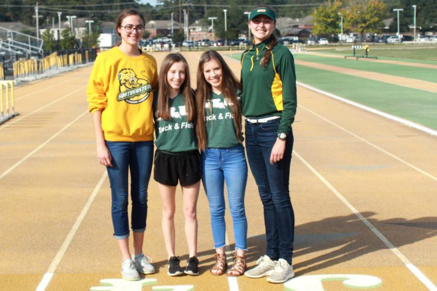 The university women’s cross country team now has two sets of twins. Berni Tournoux, Belle Vignes, Blair Vignes and Brigid Tournoux are all freshman distance runners. The team finished their 2019 season with the Southland Conference Championships on Nov. 1 in Conway, Ark. 