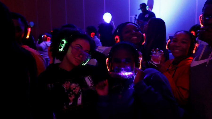 The third annual Silent Disco: The After Party allowed attendees to wear glow-in-the-dark headphones and accessories as they enjoy listening to different music stations.