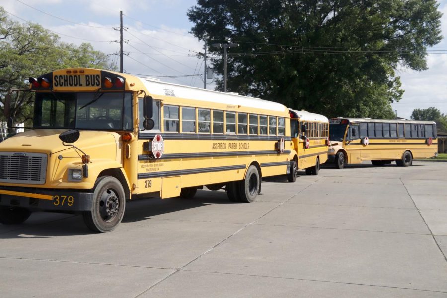While students complete coursework through online classes, buses and schools alike sit unused at Dutchtown High School.