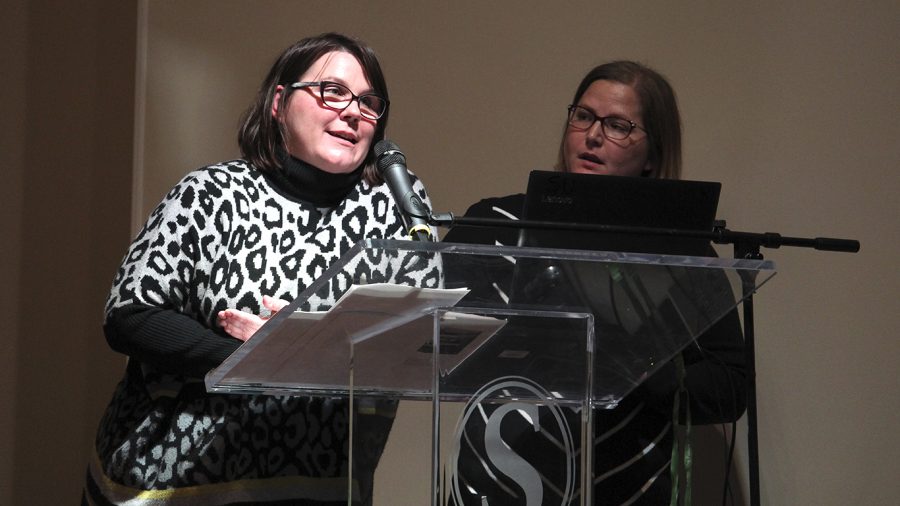 In honor of Women’s History Month, researchers Sarah Simms and Hayley Johnson presented their findings on the history of Japanese internment camps in Louisiana with a focus on Camp Livingston. Their research followed the stories of two families whose relatives experienced the conditions of the camp.