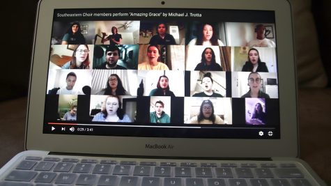 Members of the university's Women's Chorale and Concert Choir perform Amazing Grace online. The video was uploaded by Dr. Alissa Rowe, director of choral activities, in her YouTube channel.