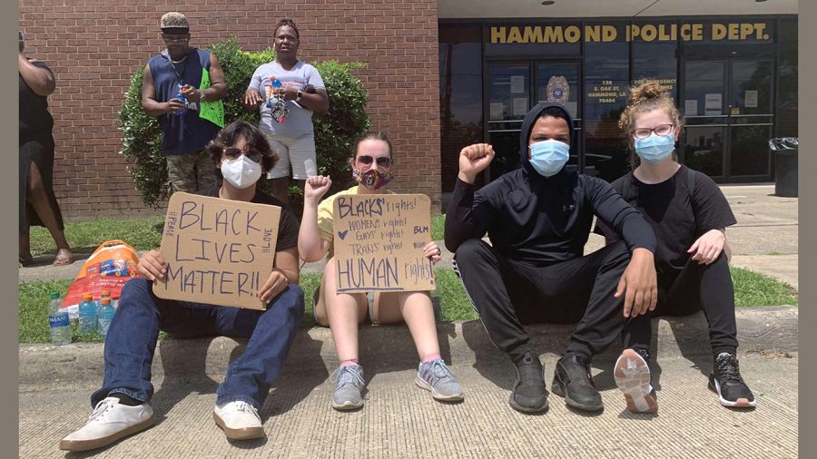 Hammond community members protest the death of George Floyd. The protest started at Hammond City Court Clerk and ended at the Hammond Police Department.