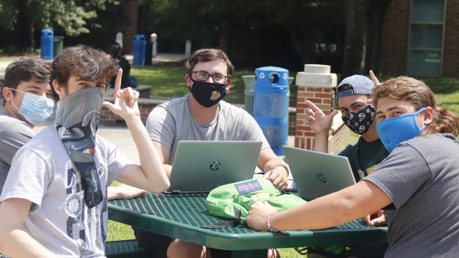 Face coverings are required while in any campus building as well as while any students are gathered on campus. Students are encouraged to self-monitor for symptoms of COVID-19 and to stay home if they are sick.  