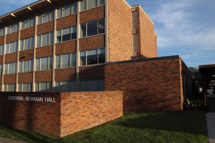 The on-campus residence building Cardinal Newman Hall is currently being used as the designated quarantine area for students who have contracted COVID-19. The dorm building is located on the corner of West Dakota Street and North Pine Street.