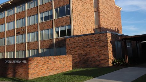 The on-campus residence building Cardinal Newman Hall is currently being used as the designated quarantine area for students who have contracted COVID-19. The dorm building is located on the corner of West Dakota Street and North Pine Street.