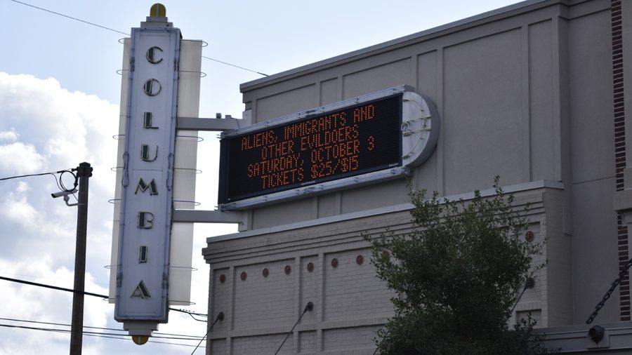 A poster outside of the Columbia Theatre for the Performing Arts showcases the theatre’s upcoming season of performances. Throughout the month of October, shows held at the Columbia will be a part of Fanfare.