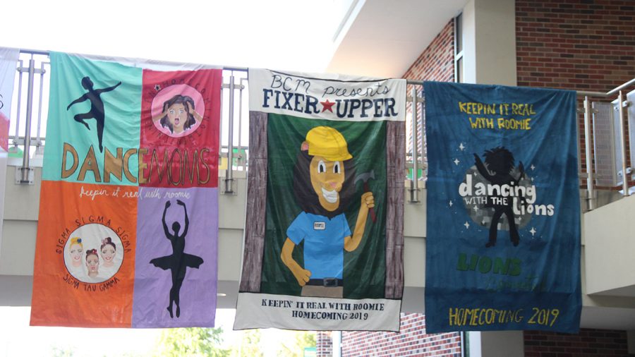 Organizations created banners to fit the 2019 Homecoming theme, "Keepin' it Real With Roomie." This year, many of the Homecoming activities will be virtual. 