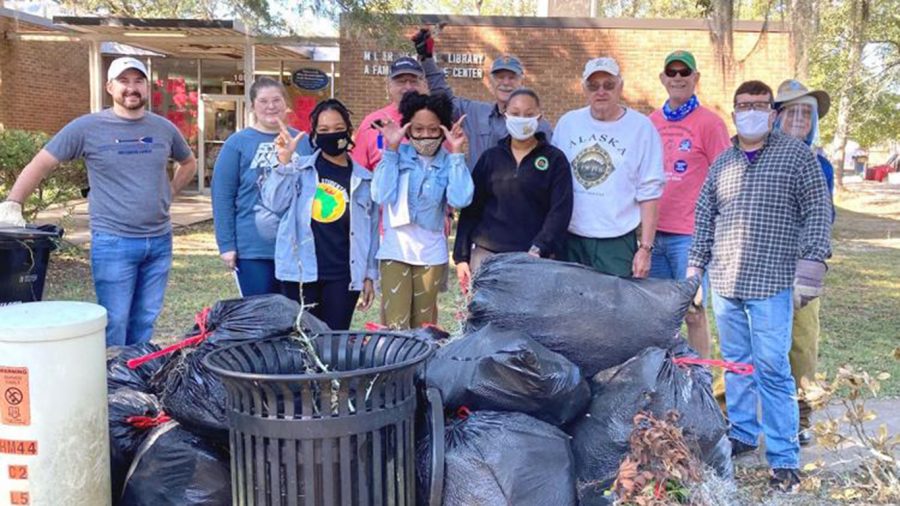 Located at 108 S. Pine St. in Hammond, the Miller Memorial Library Family Resource Center was recently cleaned by members of the Hammond Kiwanis Club and three university students. Through this community service project, the volunteers picked up trash, cleaned up branches and leaves, pressure washed the building and more. 