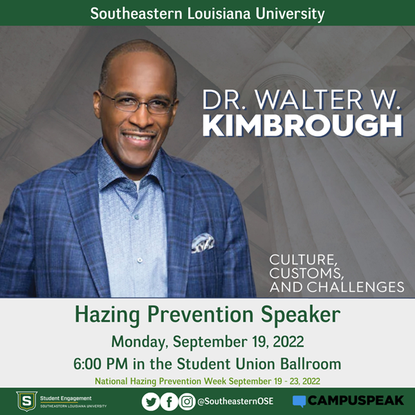 Hazing Prevention week kicks off with special guest speaker