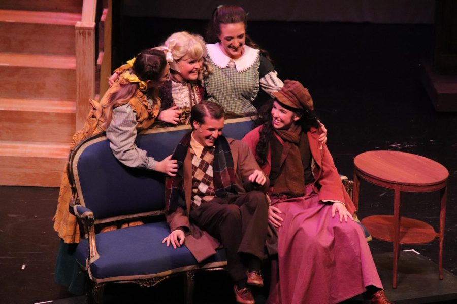 The four March sisters and Laurie having a laugh on the couch. Little Women performed at the Columbia Theatre on Oct. 6 and 7. 