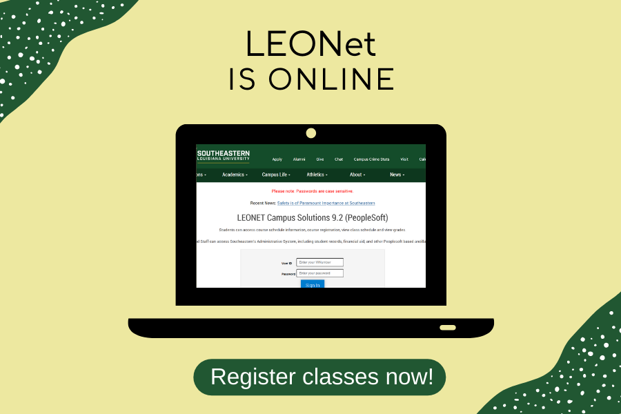LEONet becomes live for advising and class registration