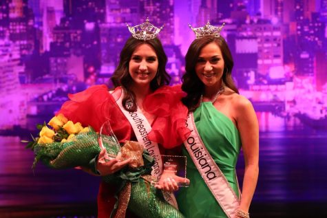 Kobi Painting (left) poses with Miss Louisiana, Gracie Reichman, after being crowned as Miss Southeastern 2023.
