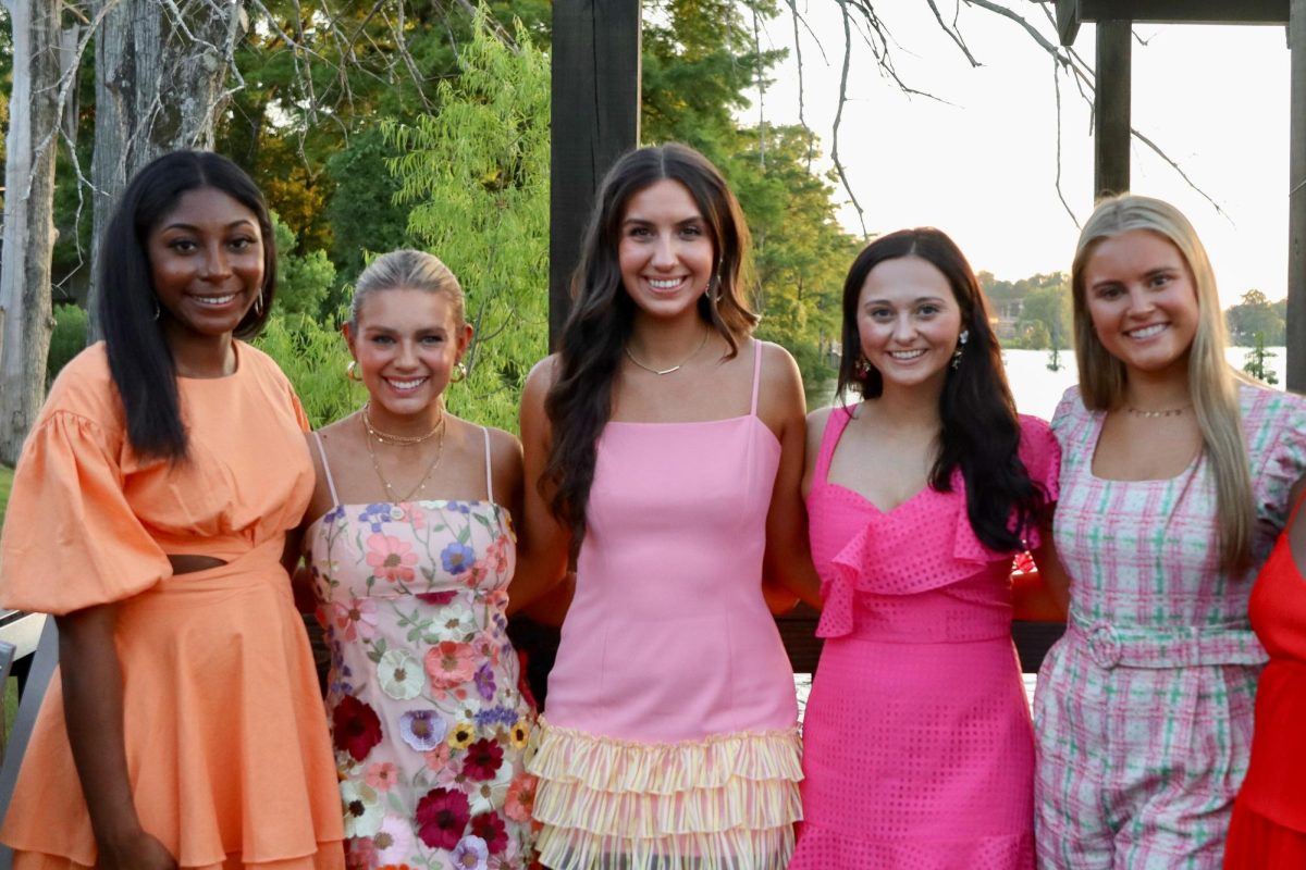 (From left to right) Kiera Owens, Lily Gayle, Kobi Painting, Megan Magri and Kyndall Smith taking a minute to pose for a picture at Miss Louisianas Welcome Dinner. 