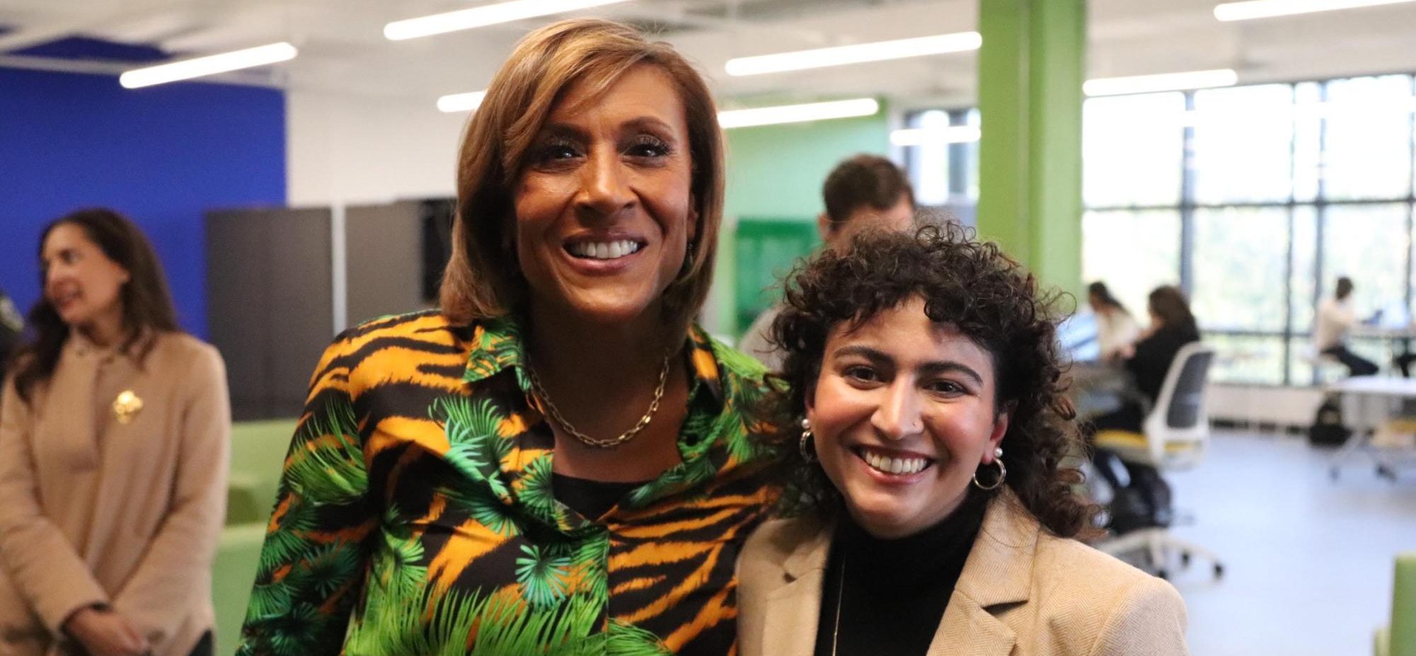 Editor-in-chief Chloe Williams pictured with Good Morning America host and SLU alumna Robin Roberts on Nov. 2, 2023. 