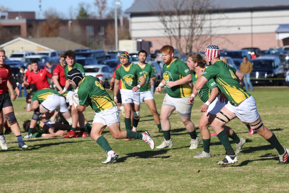 SLU Rugby breaks from the trenches against Virginia Military Institute. 