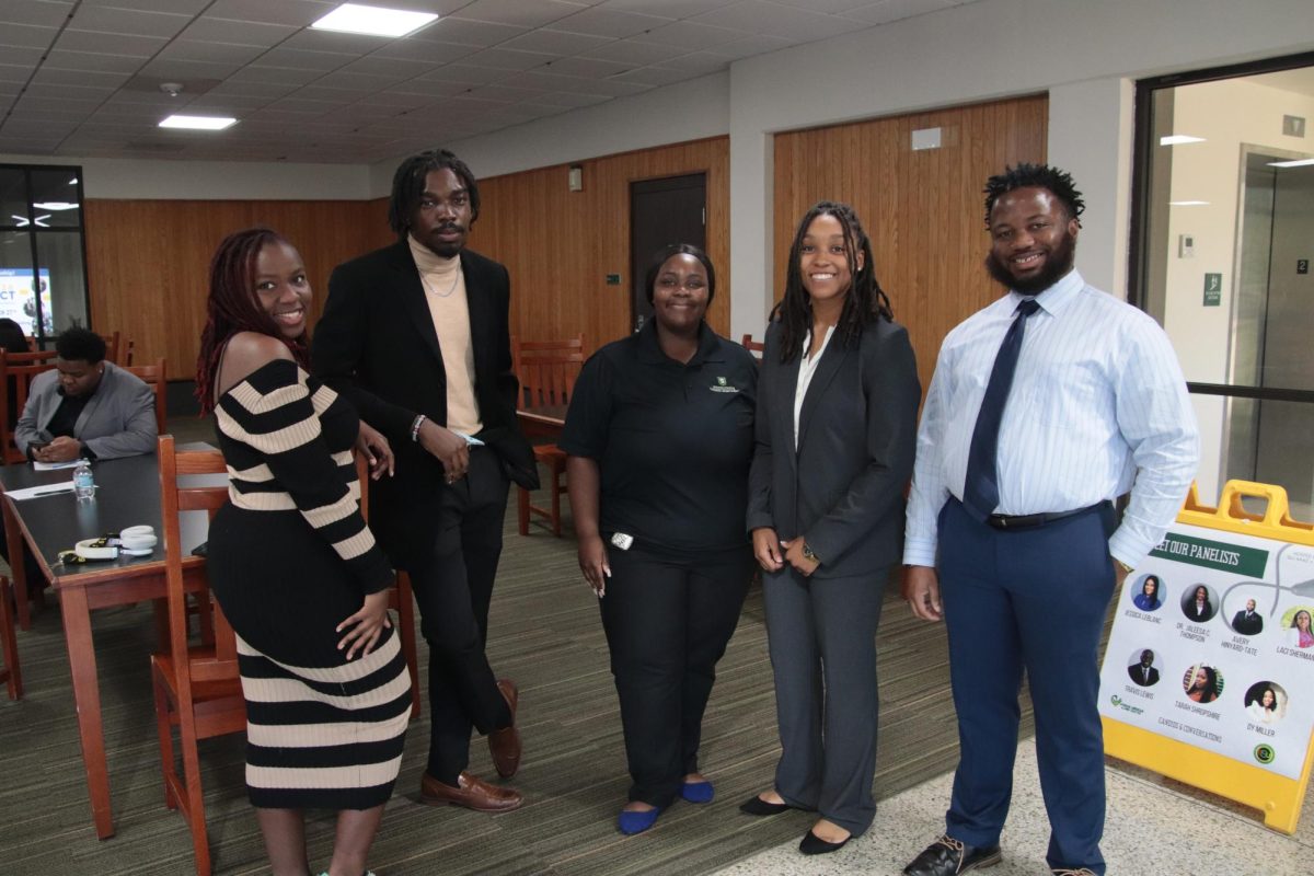 Some of SLUs Black students attended the African-American Alumnis and the Black Student Unions Candids and Conversations, an event in the Student Union Theater where Black alumni spoke to current students, providing them with advice after graduation.  
