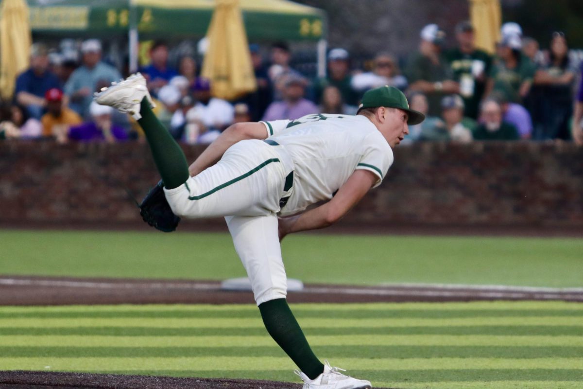 Graduate+SLU+pitcher+Dalton+Aspholm+pitched+2.0+innings+against+LSU+on+Wednesday+night.+The+Baton+Rouge+native+retired+six+of+seven+Tiger+batters+faced%2C+allowing+just+one+hit+and+zero+runs.+%28March+6%2C+2024+-+Pat+Kenelly+Diamond+at+Alumni+Field+-+Hammond%29