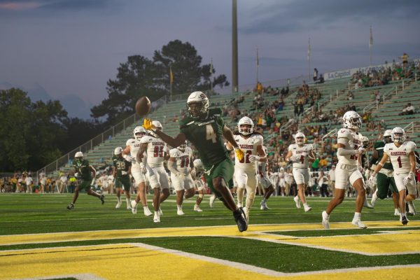 Junior Southern Miss transfer Brandon Hayes caught a wide receiver screen and knifed his way through traffic into the end zone for a touchdown against Eastern Washington on Saturday night at Strawberry Stadium. (Hammond - Sept. 14, 2024)