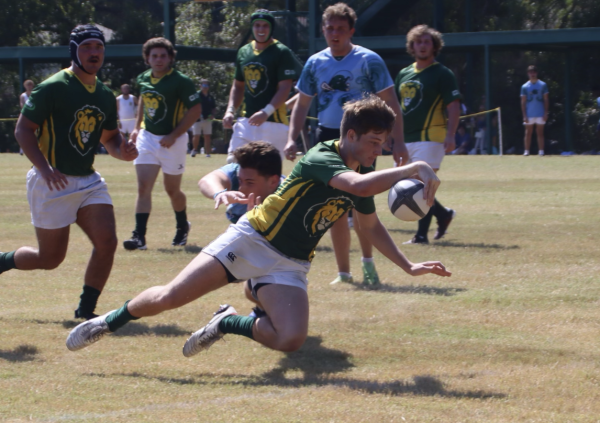 Lee Ballantine capitalizes on high team press to score a try for the Lions. (Oct. 12, 2024 - Hammond) 