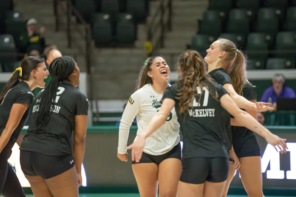 The Lady Lions roar in celebration against Stephen F. Austin. (Hammond, La. - Saturday, Nov. 2, 2024)