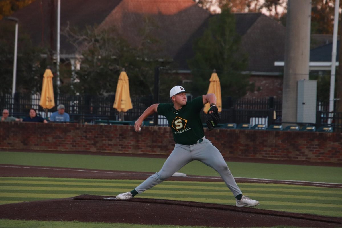 Redshirt senior pitcher Brennan Stuprich winds up at the mound during a scrimmage in September 2024.