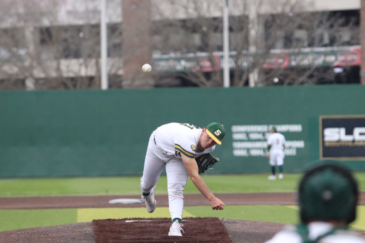 Junior Lions' pitcher Nick Gisclair gets his first action of the season on the mound for SLU.