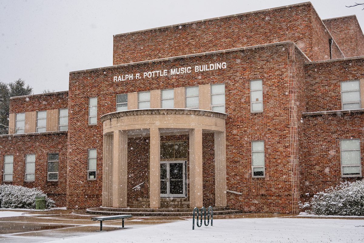 “Let it snow, Let it snow, Let it snow!” sang the Ralph R. Pottle Music Building.